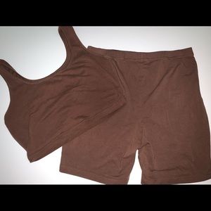 Crop top and biker shorts set